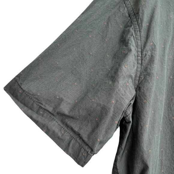 prAna Park Hill Button Shirt XXL Standard Fit Short Sleeve Organic Cotton Green - Picture 2 of 9